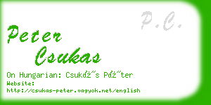 peter csukas business card